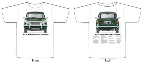 Triumph Vitesse Mk2 Convertible 1966-68 T-shirt Front & Back